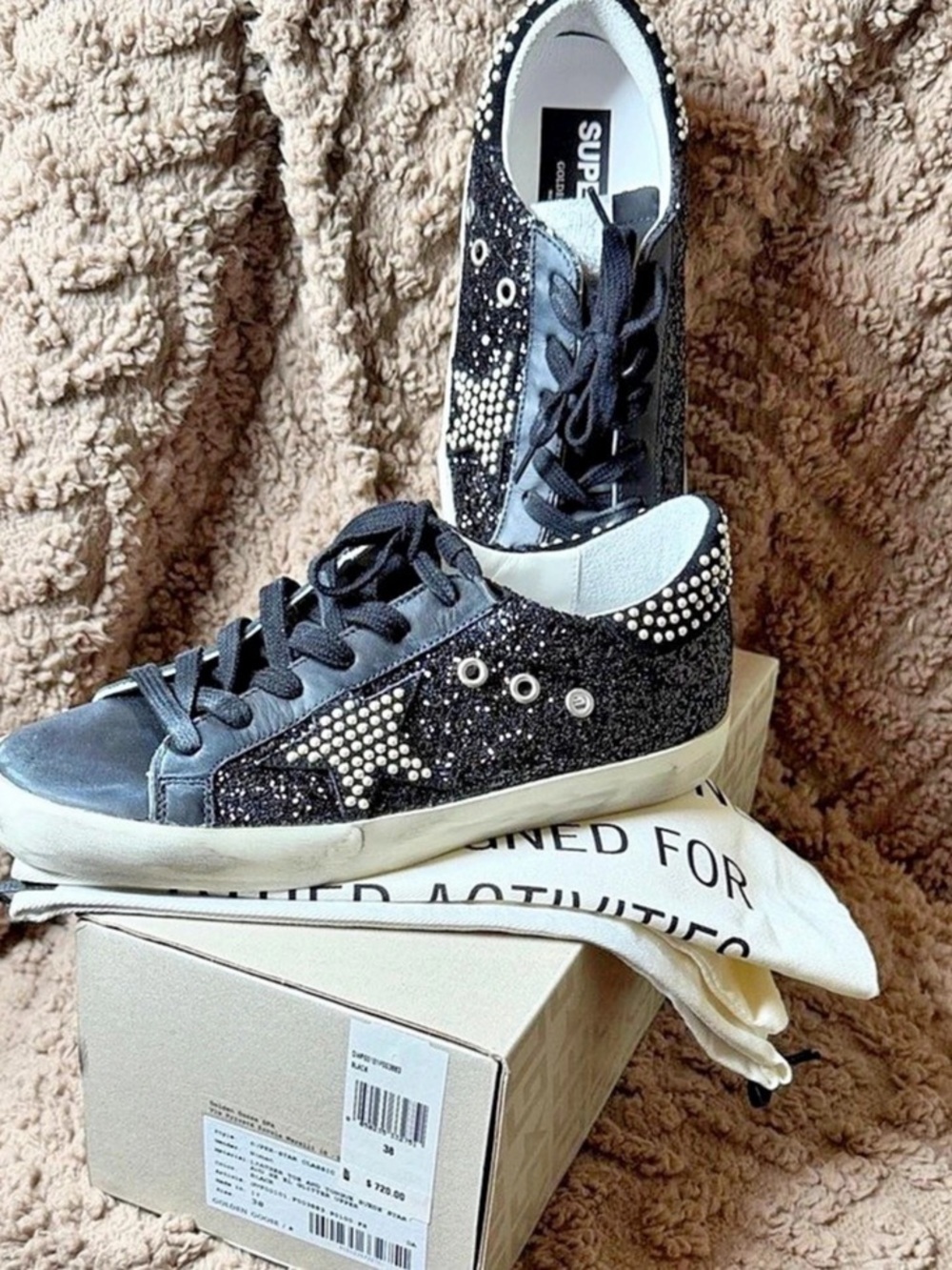 Golden Goose Women's Embellished Black & White Sneakers